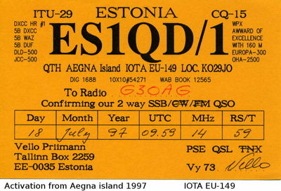 Aegna island      IOTA EU-149
