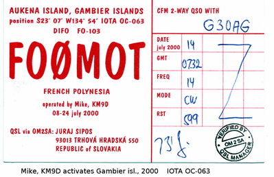 Gambier islands  IOTA OC-063
