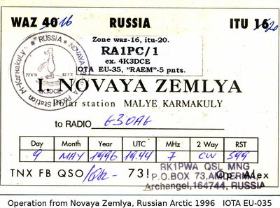 Novaya Zemlya Island  IOTA EU-035
